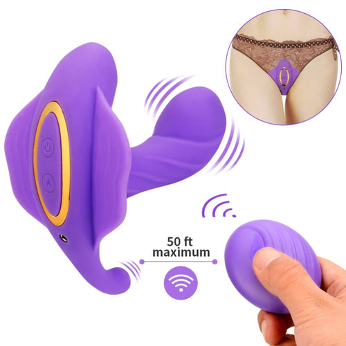 Wearable Panties Dildo Vibrators Remote Control Vibrator Female Masturbation Heating Butterfly Vibrating Adult Sex Toy For Woman