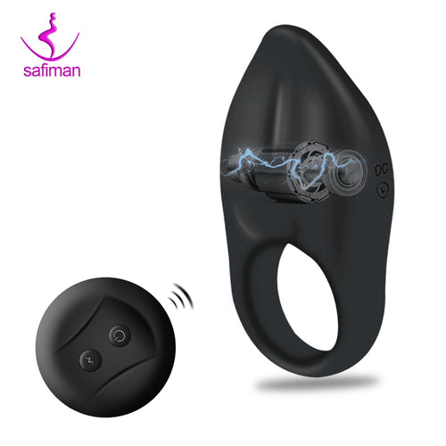 Wireless Time Delay Vibrating Cock Ring Sex Toys Penis Vibrator Clitoris Stimulator for Adult Couple Men with Remote Control