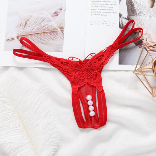Women G-string Thong Sexy Underwear Open Crotch Butterfly Erotic Briefs Temptation Panties