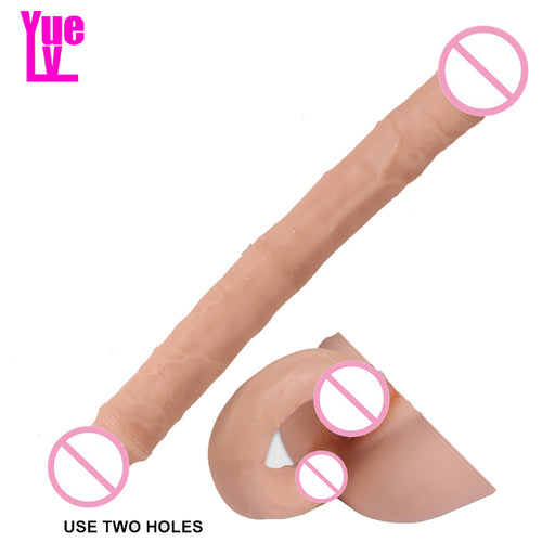 Extra Long Double Heads Realistic Dildo Sex Toys For Women Lesbian Vaginal Anal G-spot Stimulate Flexible Aritifical Penis