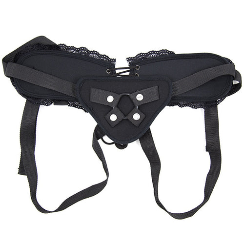 camaTech Lace Strap On Dildo Bondage Strapon Penis Pants With O-ring Adjustable Corset Style Harness Accessories Lesbian Sex Toy